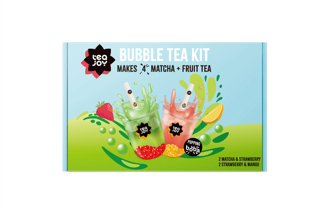 DIY Matcha Bubble Tea Kit - Strawberry & Mango Flavours - TeaJoy