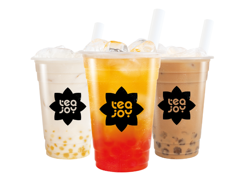 TeaJoy Three Bubble Tea Cups, Fruit, Milk, Classic