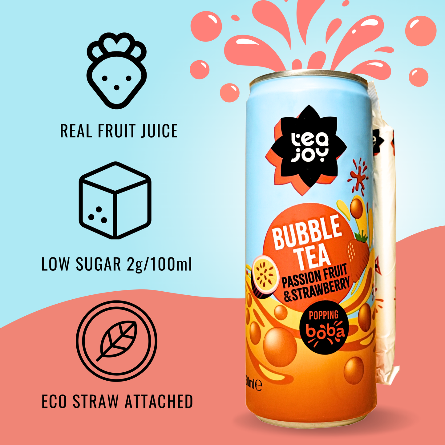 Passionfruit & Strawberry Bubble Tea