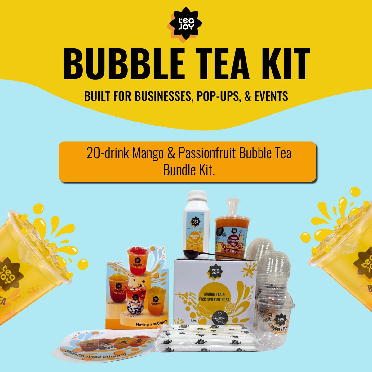 TeaJoy Mango & Passionfruit Bubble Tea Kit Product Shot