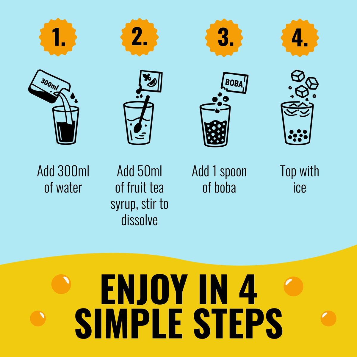 TeaJoy Mango & Passionfruit Bubble Tea Making Instruction