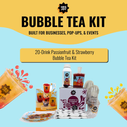 TeaJoy Passionfruit & Strawberry Bubble Tea Product Packaging