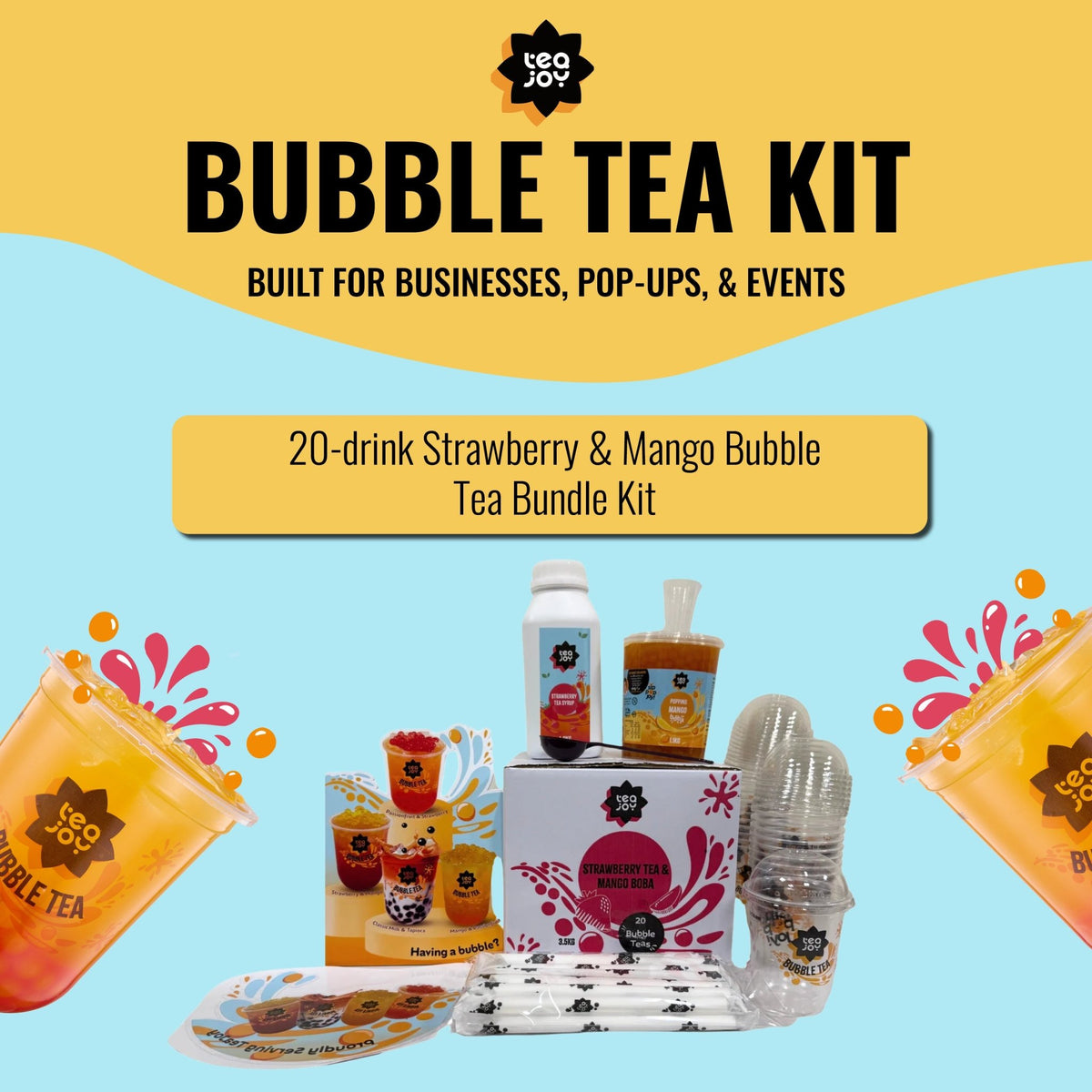 TeaJoy Strawberry & Mango commercial kit packaging