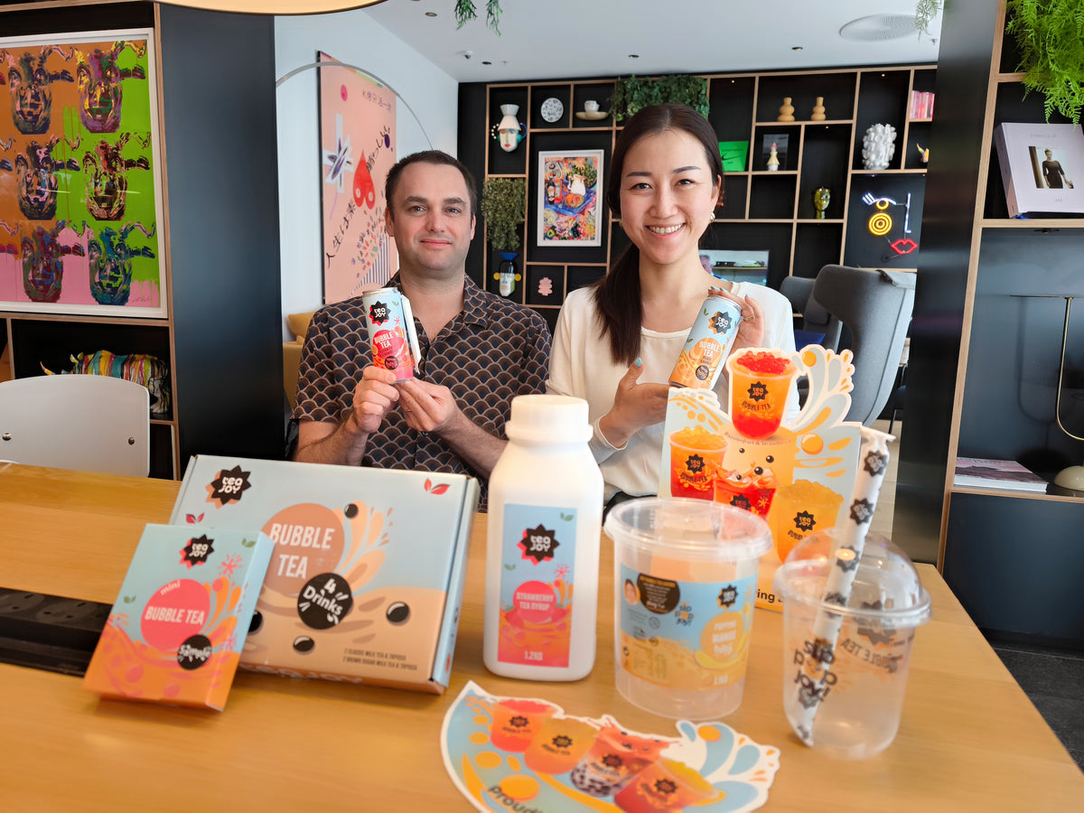 TeaJoy founder with the full product range