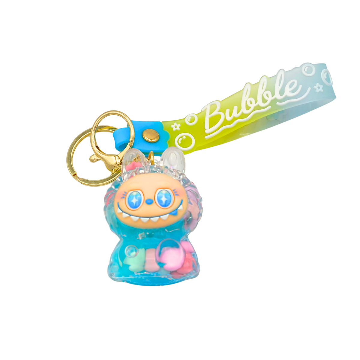 TeaJoy Labubu Key Chain blue bubble tea charm