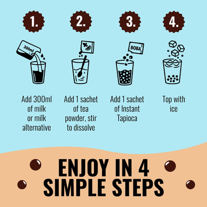 TeaJoy Milk Tea Kit enjoy cafe quality milk tea in 4 simple steps