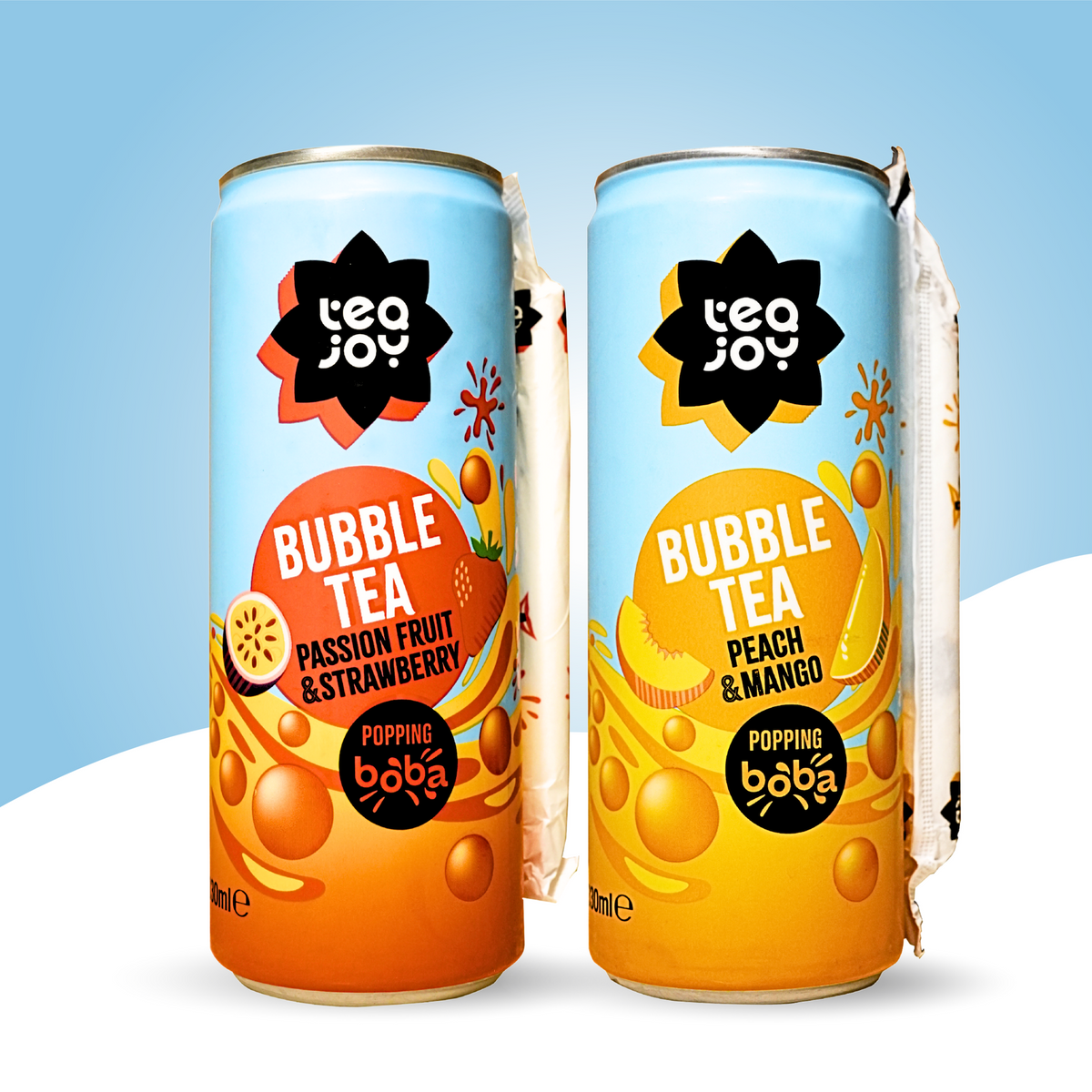 TeaJoy ready-to-drink bubble tea cans in both flavours